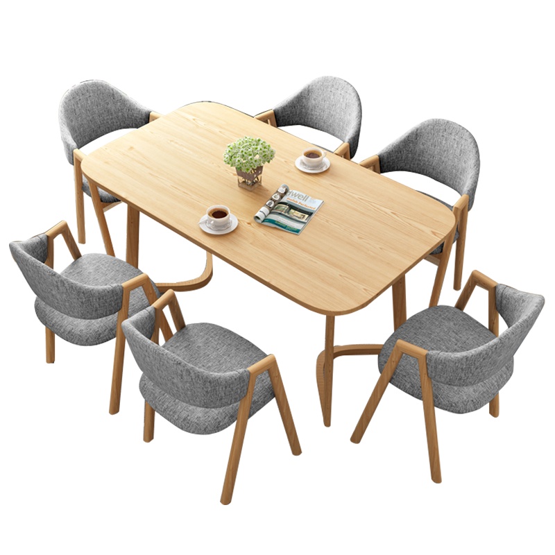 瑞丰杰-会议桌餐桌简约现代洽谈桌一桌六椅ZY03