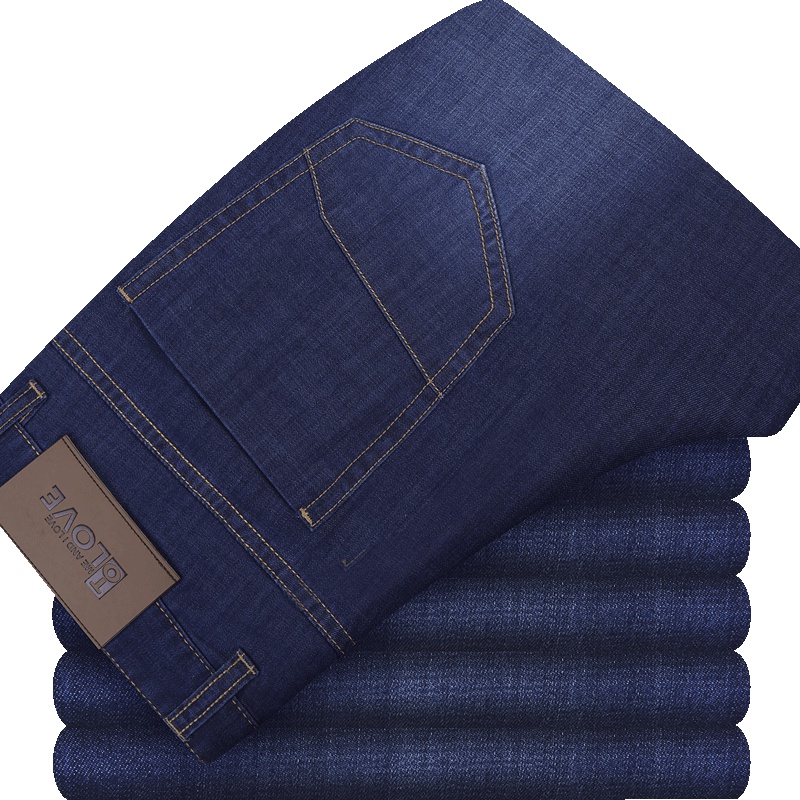 HODO红豆男装男士牛仔裤时尚水洗磨白简约商务牛仔长裤男