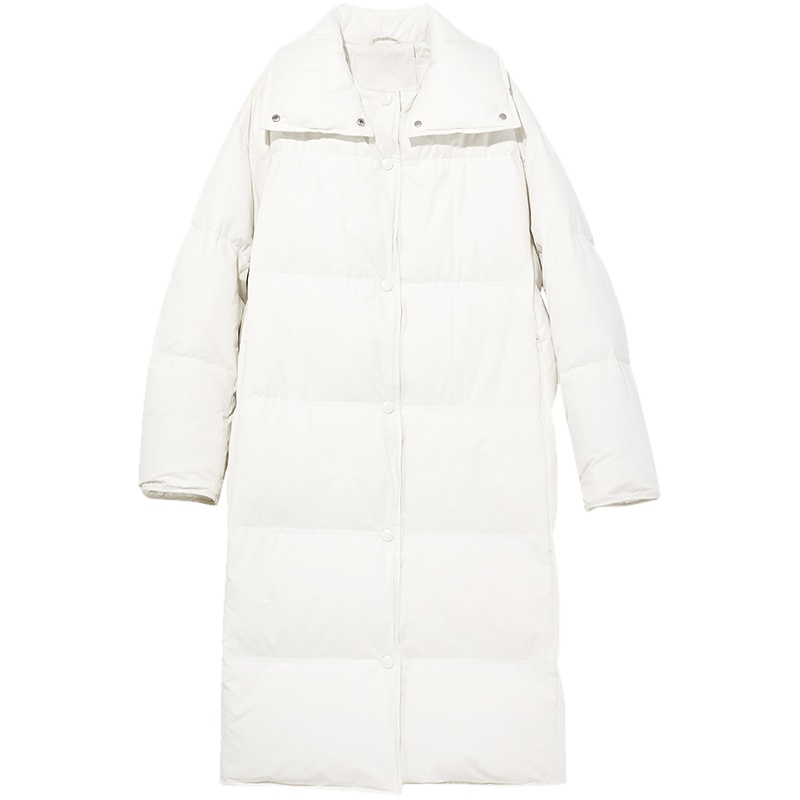 三彩2020冬季新款黑科技三防羽绒服中长款直筒白鸭绒羽绒服女