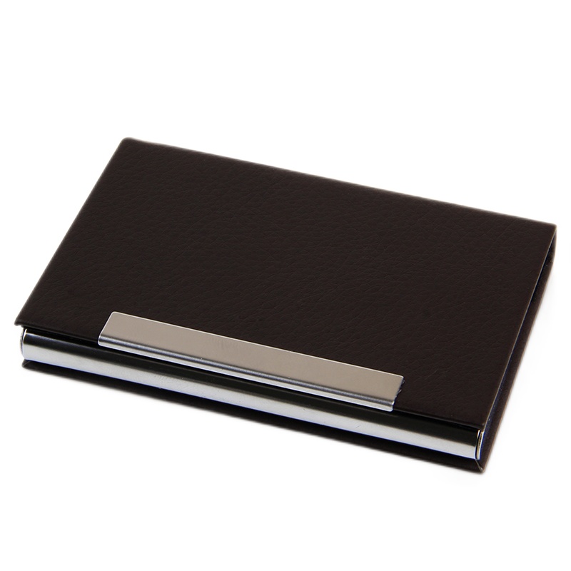 得力(deli) 便携商务名片盒 男女办公皮面名片夹 办公用品 颜色随机 7628