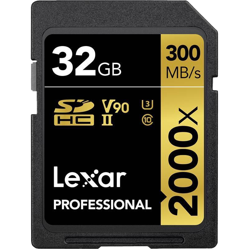 雷克沙（Lexar）32GB 读300MB/s 写260MB/s SDXC UHS-II U3 V90 高速SD存储卡