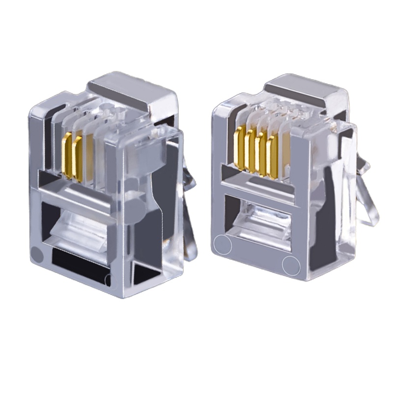 XPWY河北鑫鹏 6P2C电话水晶头 传真水晶头 2芯 纯铜镀金 RJ11 100颗/盒 透明色 盒 按盒销售