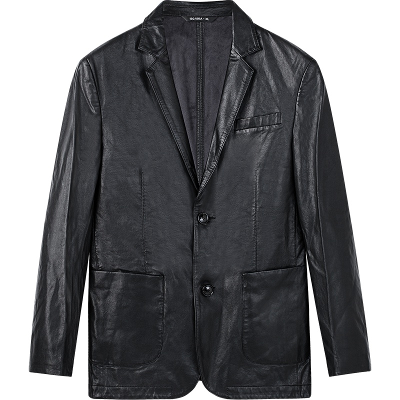 柒牌SEVEN男装皮衣秋冬短款外套男士商务休闲真皮西服版时尚皮上衣