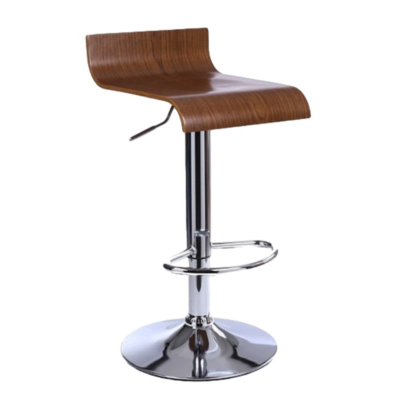 创世人 实木时尚简约吧台椅子升降高脚凳曲木酒吧椅柜前台手机店现代升降旋转椅