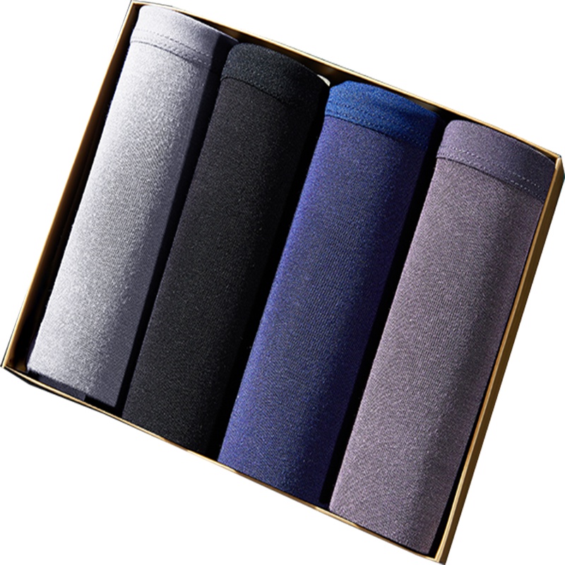 七匹狼 4条装时尚舒适男款内裤透气男式平角裤男士内裤平角短裤