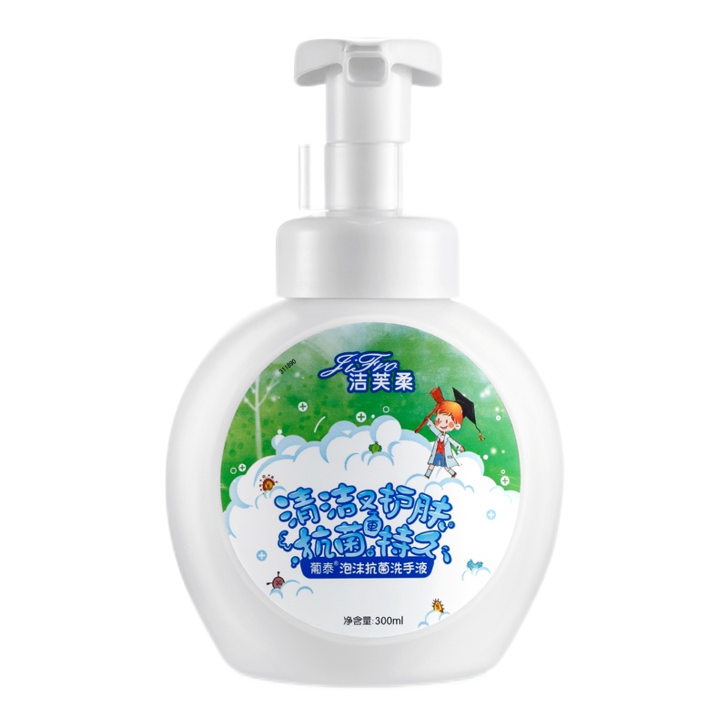洁芙柔(JIFRO) 葡泰泡沫抗菌洗手液宝宝儿童抗菌泡沫洗手液家用无香型 300ml
