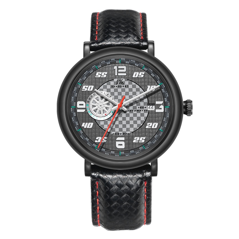 上海(SHANGHAI)手表男全自动机械表806运动休闲潮流精钢大表盘防水男士手表