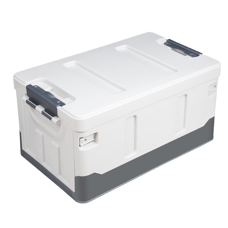 悦卡汽车后备箱收纳箱 车载多功能车内尾箱整理箱置物用品 R系列升级警示牌款折叠储物箱 白银小号-35L