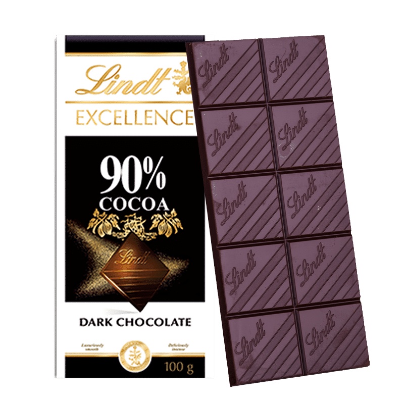 Lindt 瑞士莲 特醇排装90%黑巧克力 100g 法国进口