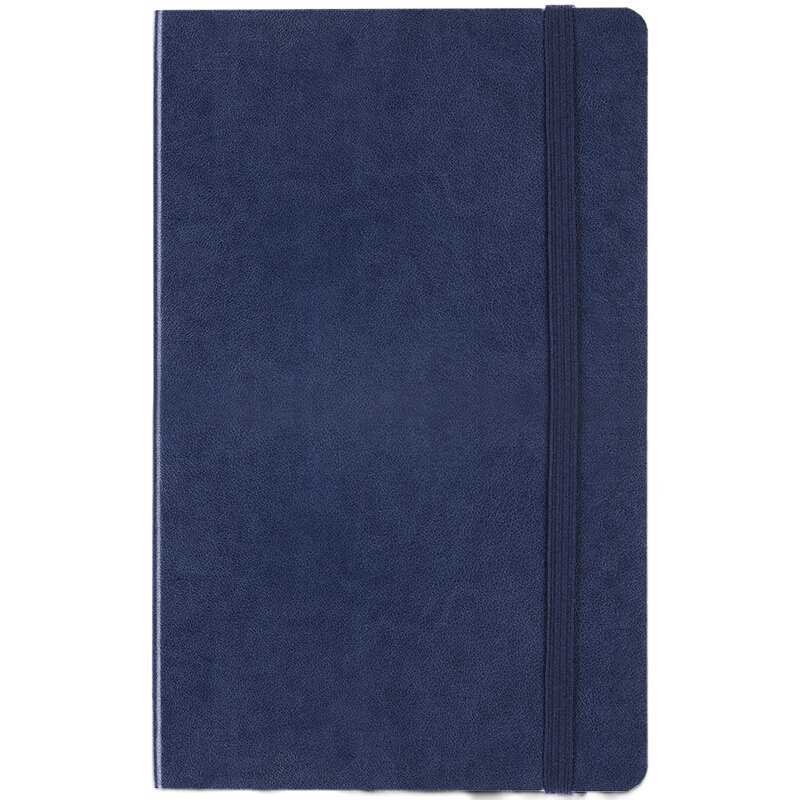 得力(deli)25K96张经典绑带皮面本办公用品 记事本日记本笔记本子文具 蓝色3347