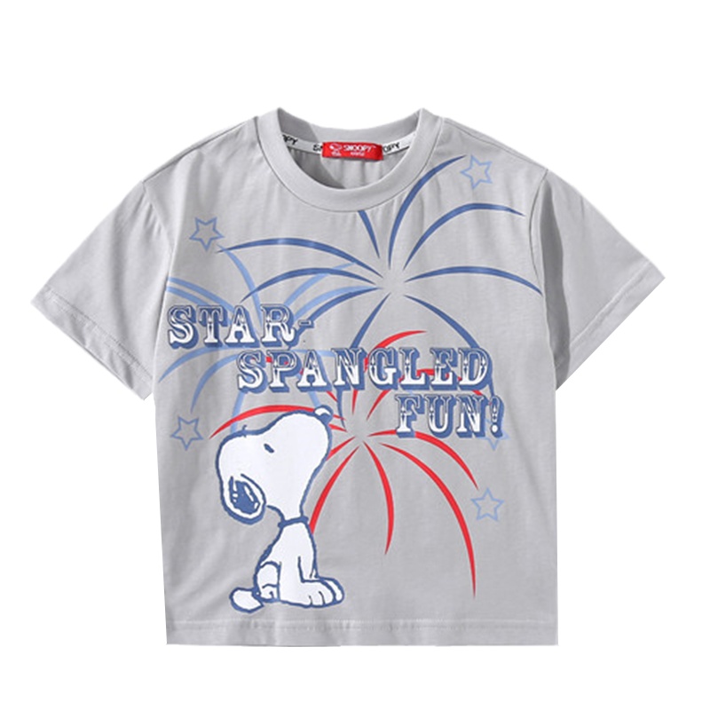 史努比童装儿童男童短袖T恤圆领棉质打底衫透气上衣薄女童衣服