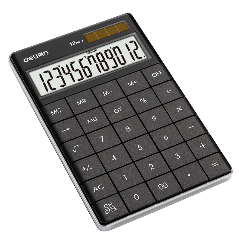 得力deli1589计算器太阳能个性创意时尚商务财务会计专用计算机计算机小型便携可爱韩国小清新黑色