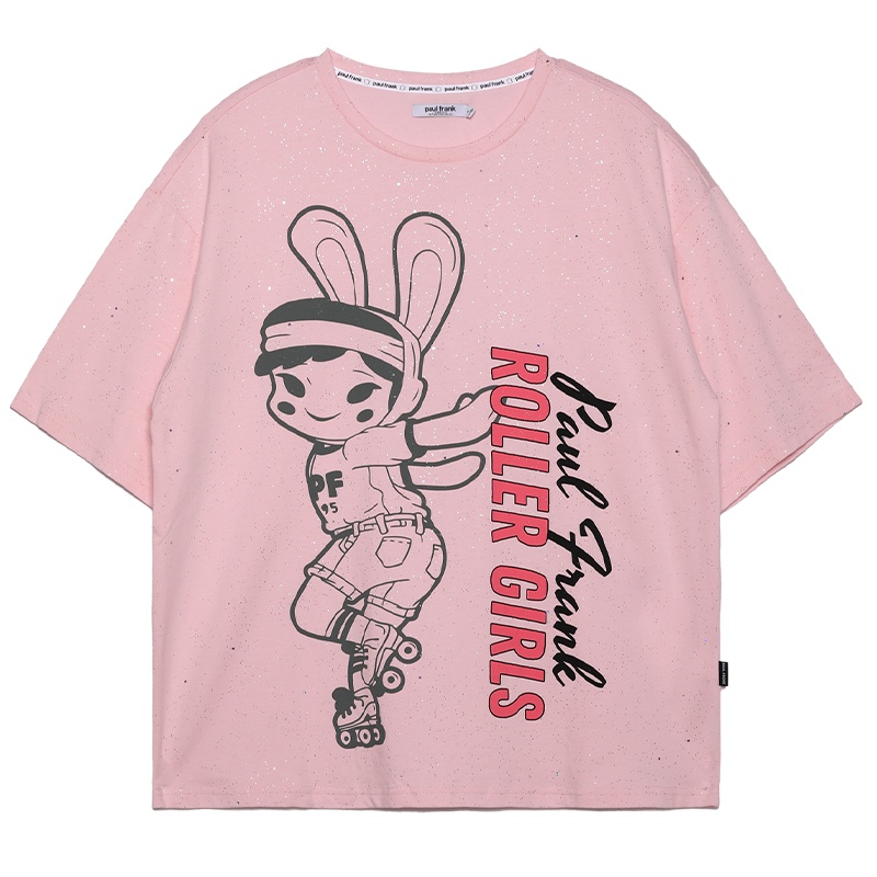 Paul Frank/大嘴猴 夏季潮流印花短袖T恤女宽松百搭上衣宽松夏装 PFCTE212094W