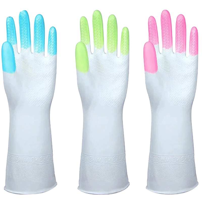 邦禾洗碗橡胶手套女刷碗神器硅塑乳胶厨房耐用型家务清洁洗衣手套