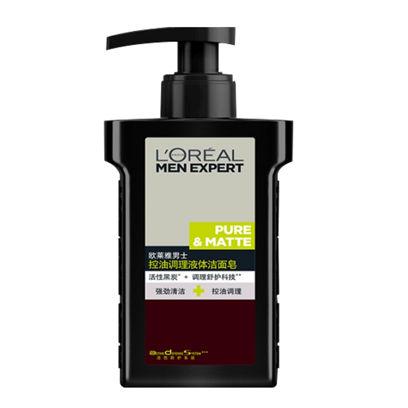 欧莱雅男士洗面奶控油调理液体洁面皂洗面奶深层清洁
