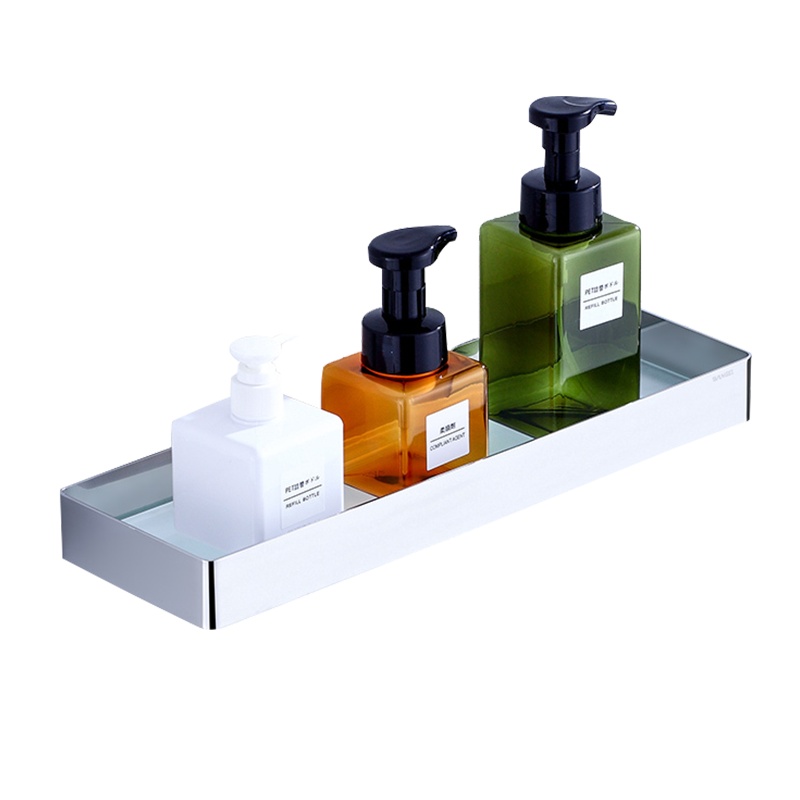 温洁尔 洗手间洗漱台置物架免打孔卫生间304不锈钢玻璃浴室收纳架