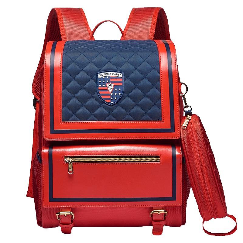 维多利亚旅行者(victoriatourist)小学生书包英伦儿童书包减负双肩电脑数码包 大容量 S8033大版 红色