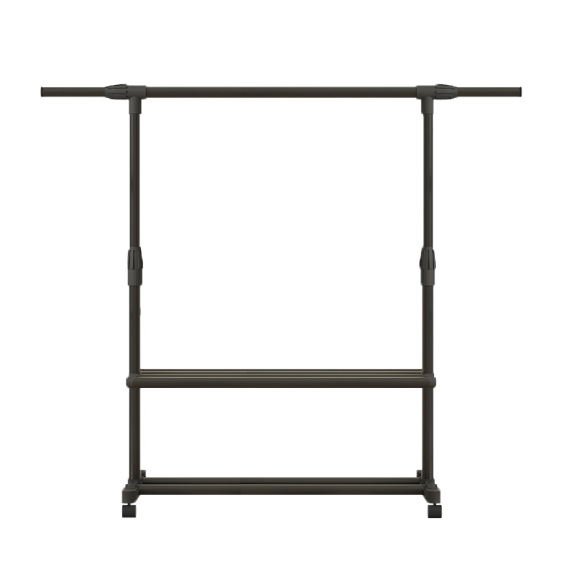 不锈钢落地晾衣架卧室内伸缩阳台晒被子手逗家用凉衣杆折叠晒衣架