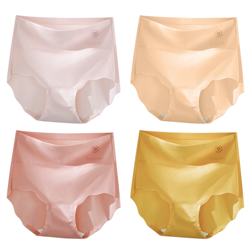 4条装猫人莫代尔女士高腰内裤抗菌透气提臀收腹无痕夏季薄款女士三角裤