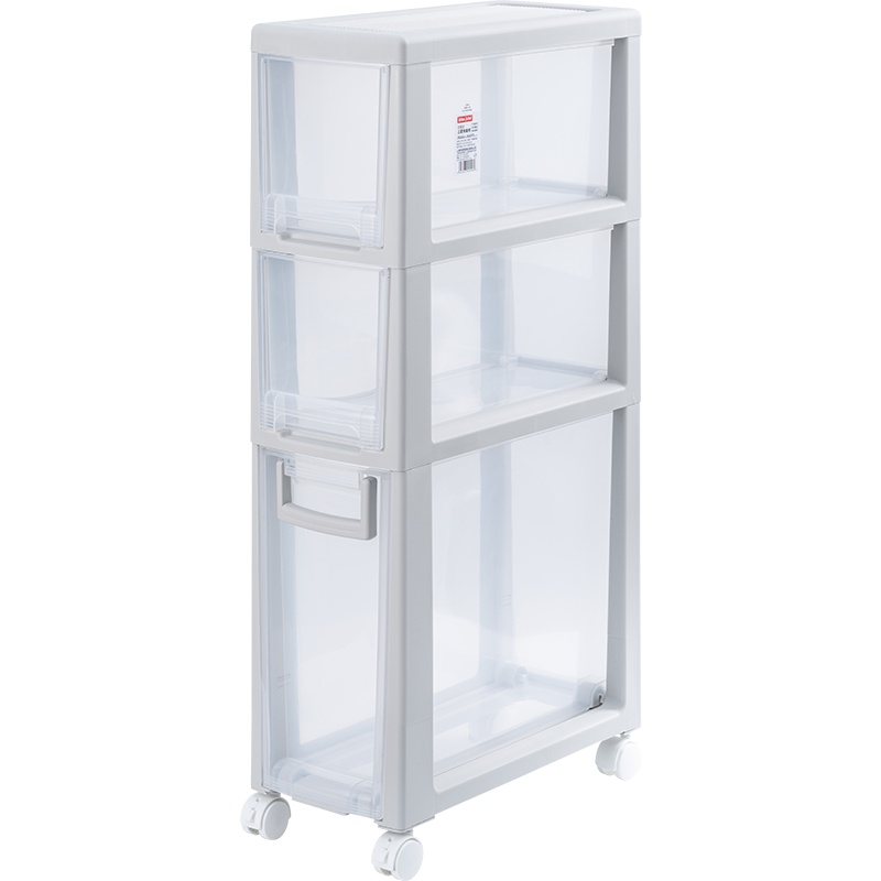 JEKO&JEKO塑料夹缝柜移动收纳柜抽屉式收纳箱储物柜卫生间整理柜玩具衣服厨房儿童浴室置物架三层 SWB-5546