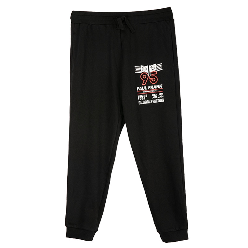 Paul Frank/大嘴猴春秋季款裤子男抽绳小脚韩版长裤针织裤棉