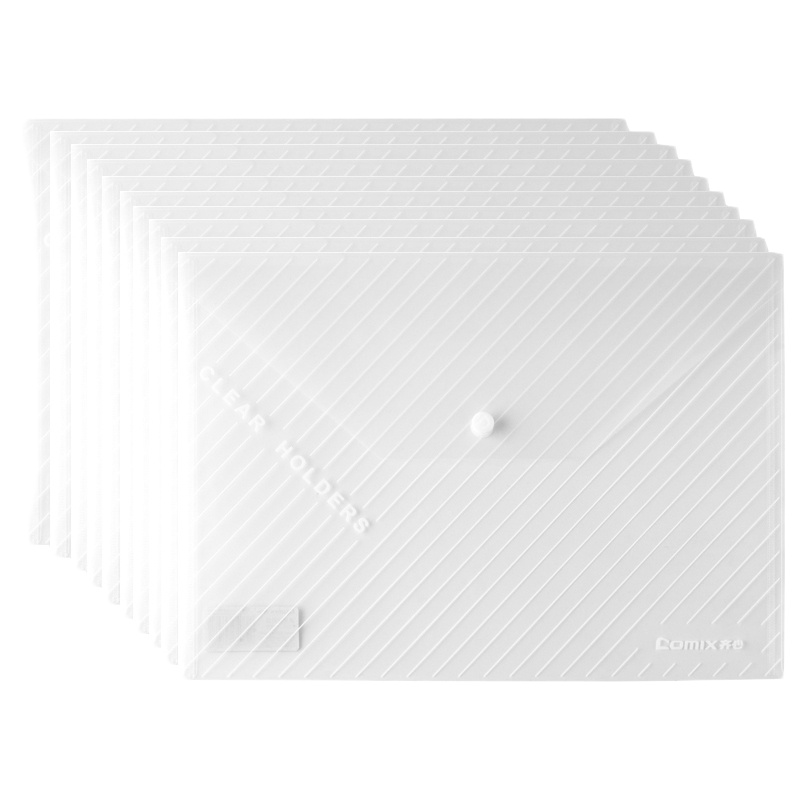 齐心(comix) YC C330透明按扣袋 塑料文件袋 纽扣袋 10只装