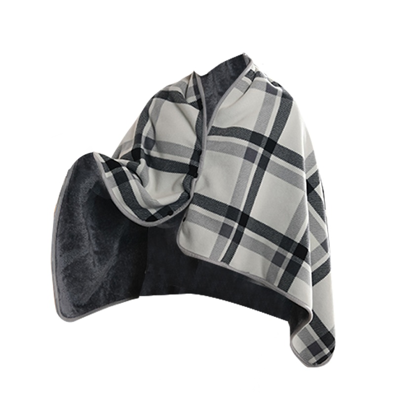 约克罗兰YEKEROLAN 格子条纹一款多用双层时尚多功能披肩毯 旅行便捷休闲盖毯