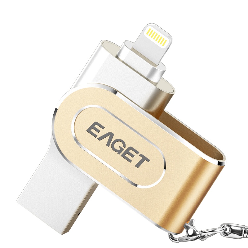 iDiskk忆捷(EAGET) 64GB Lightning USB3.0 苹果U盘 i80苹果MFI认证指纹加手机电脑