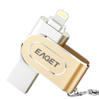 iDiskk忆捷(EAGET) 64GB Lightning USB3.0 苹果U盘 i80苹果MFI认证指纹加手机电脑