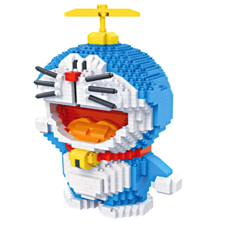 loz小颗粒积木拼插模型玩具益智儿童储蓄罐多啦A梦女生俐智礼物9031