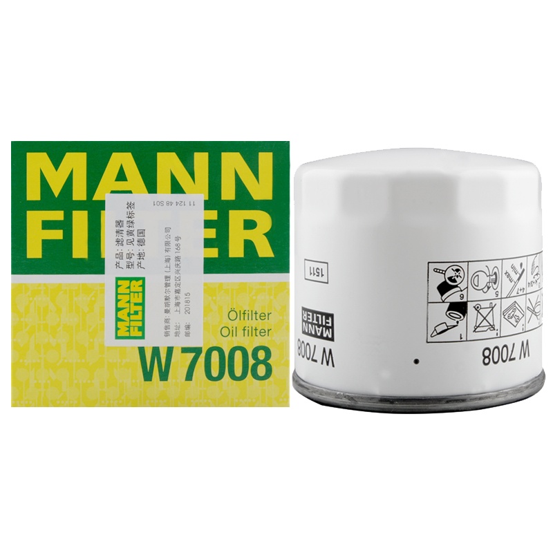 曼牌(MANN)机油滤清器W7008(福克斯蒙迪欧翼虎翼博/嘉年华沃尔沃V40/S60II/V60/S40II/C30)