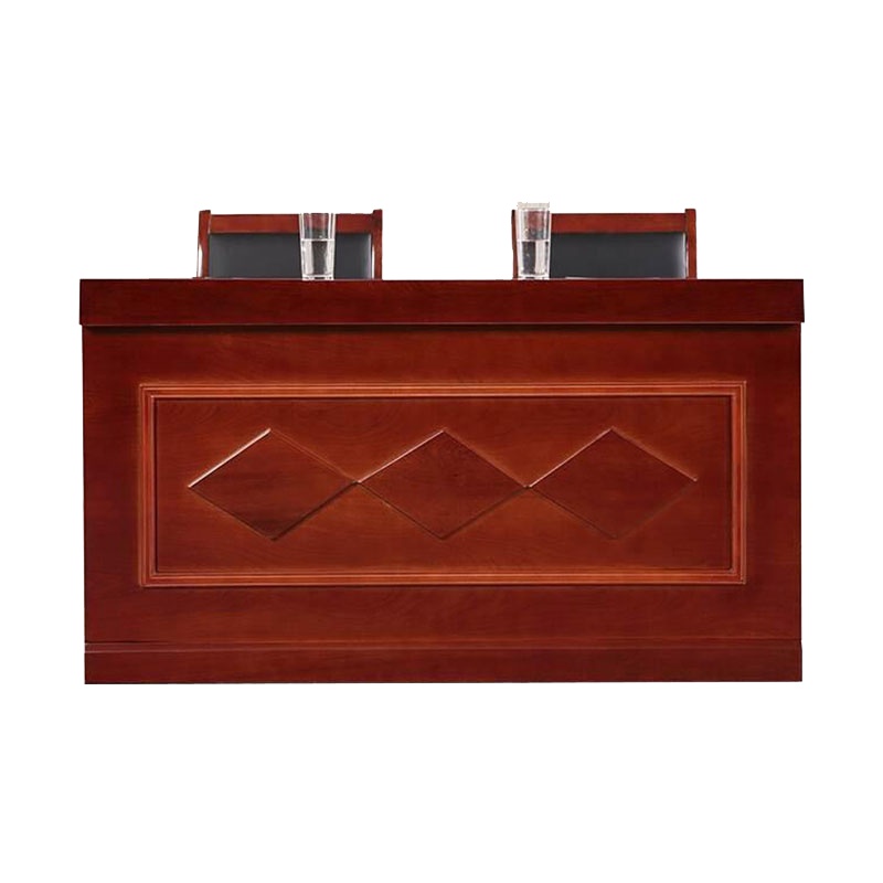 慧采云 办公家具演讲台智能翻转液晶显示器实木贴皮会议台主持演讲台1.4米