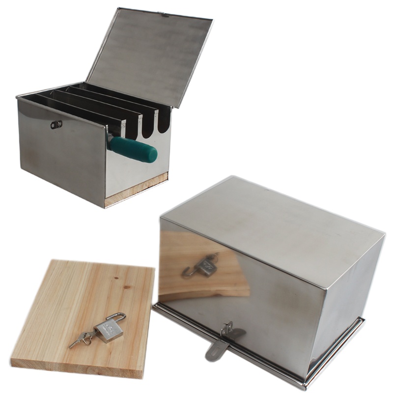 实木刀座特厚不锈钢刀架盒平放带盖菜刀箱 厨房五格储物