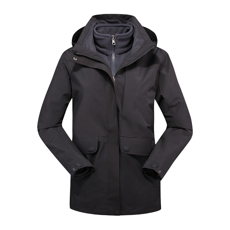 三极户外(Tripolar） TP8366 秋冬冲锋衣男女中长款保暖户外登山服企业团购定制工作服