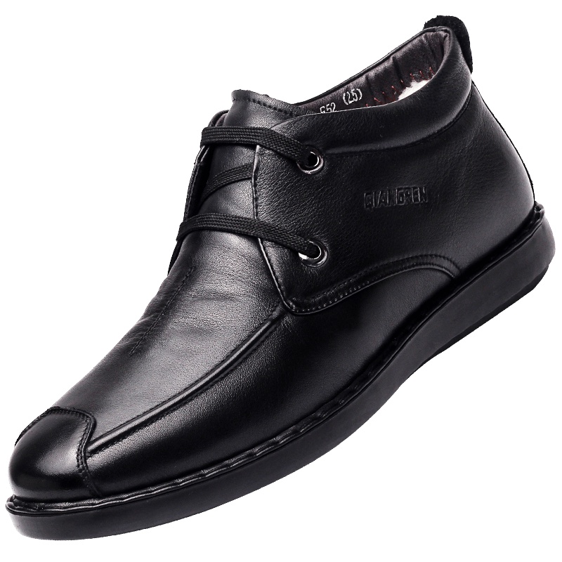 3515强人男棉鞋保暖羊毛靴冬季休闲皮鞋男士防寒高帮棉靴 DC6785