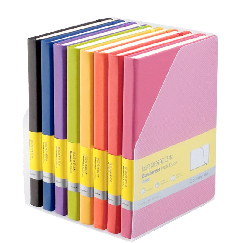 齐心(comix)5902绑带式皮面本 A5/122张记事本 商务皮面本 日记本 记录本 手账本 学生文具本册便签