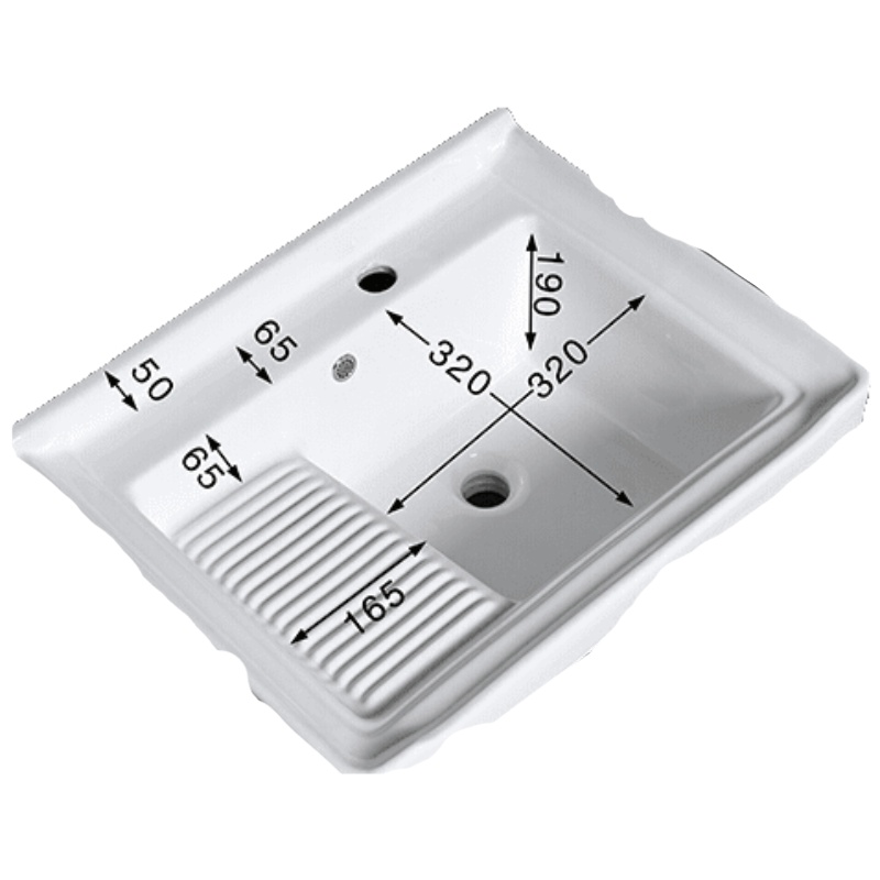 嵌入式陶瓷洗衣盆带搓板生活阳台盆洗衣池带搓衣板洗衣安心抵