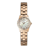 盖尔斯(GUESS)时尚系列镶钻贝母表盘钢带石英女士手表W0025L3