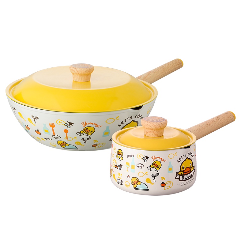 炊大皇小黄鸭2件套炒锅30奶锅16cmXHYCG30NG16