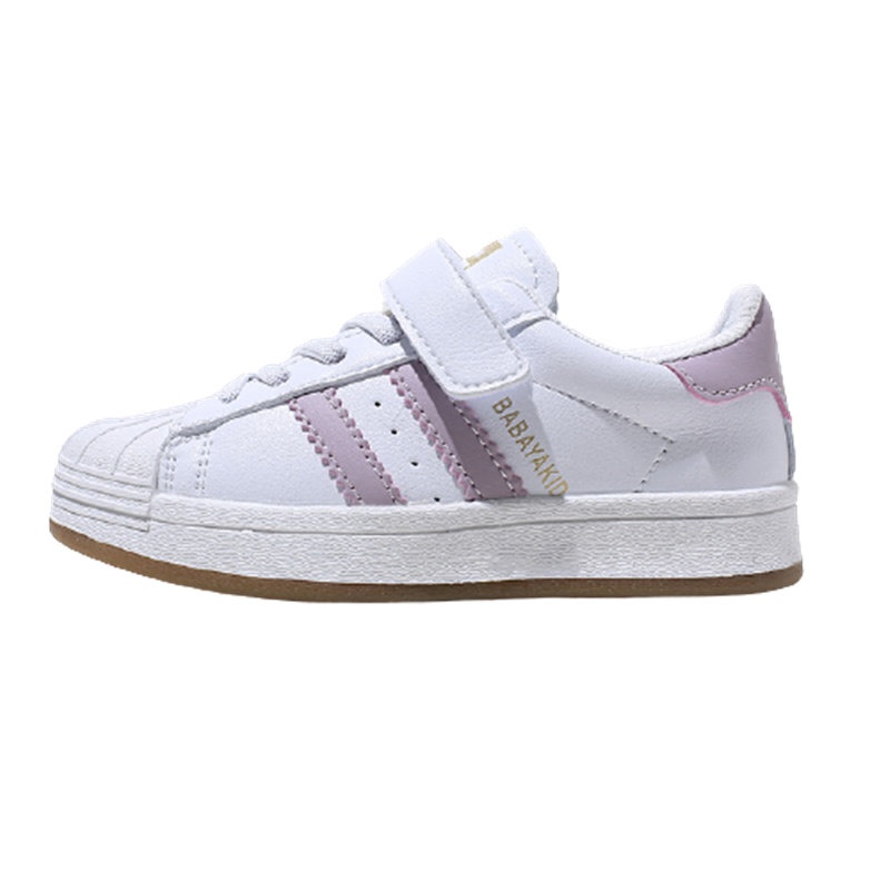 芭芭鸭儿童贝壳头板鞋女童小白鞋新款男童运动鞋