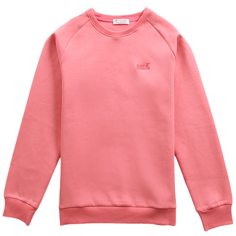 真彩精梳棉情侣圆领保暖打底衣套头运动衫男女加厚上衣秋冬