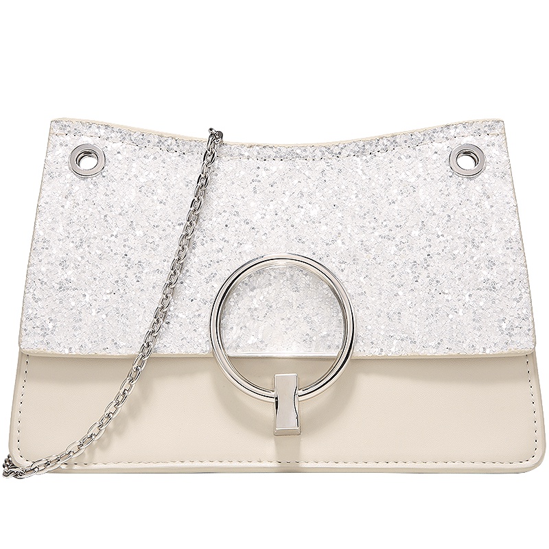 2019夏天新款包包简约百搭亮片链条斜挎包