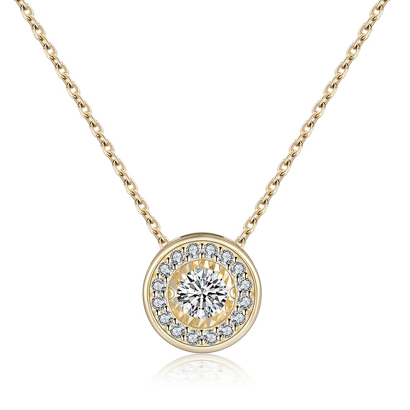 水贝珠宝(SHUIBEI JEWELRY) 925银饰璀璨心相印双面项链 施华洛世奇元素锆石 自戴/礼品通用其他宝石项链