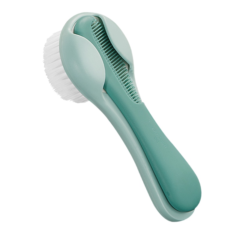 babycare婴儿梳子宝宝去头垢刷按摩新生儿童洗澡洗头软毛刷子套装浅嗬绿