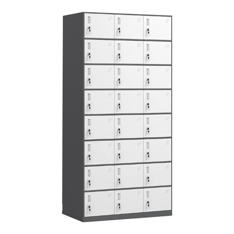 创世人 办公家具薄边拆装二十四门套色铁皮柜更衣柜 员工储物柜办公柜 存放鞋包柜 定制