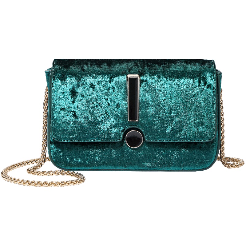 2019秋冬潮款包包女简约百搭小方包单肩斜挎链条包雪花丝绒迷你包小号s