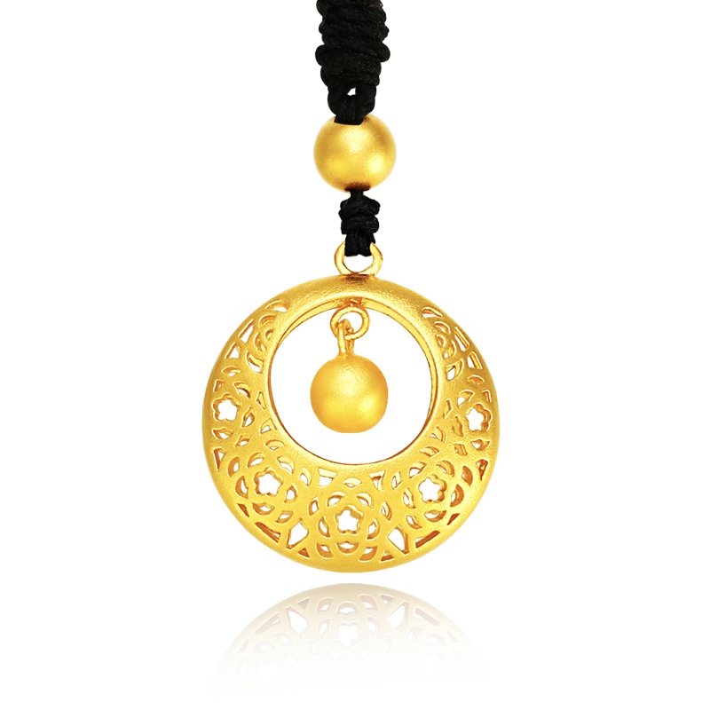 金一 足金古法金通用款金丝铃铛黄金吊坠传承首饰吊坠（计价） ABBG04