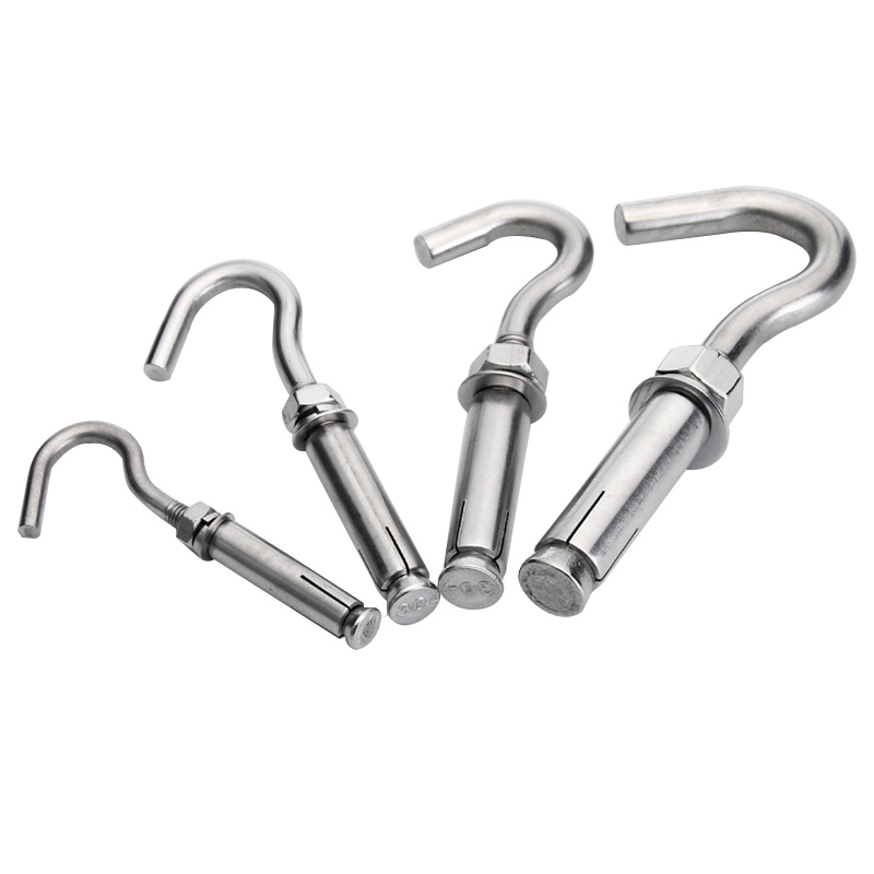 工霸(GONGBA)304不锈钢膨胀钩拉爆钩膨胀螺丝挂钩井盖井网拉爆螺栓 M8(10只装)