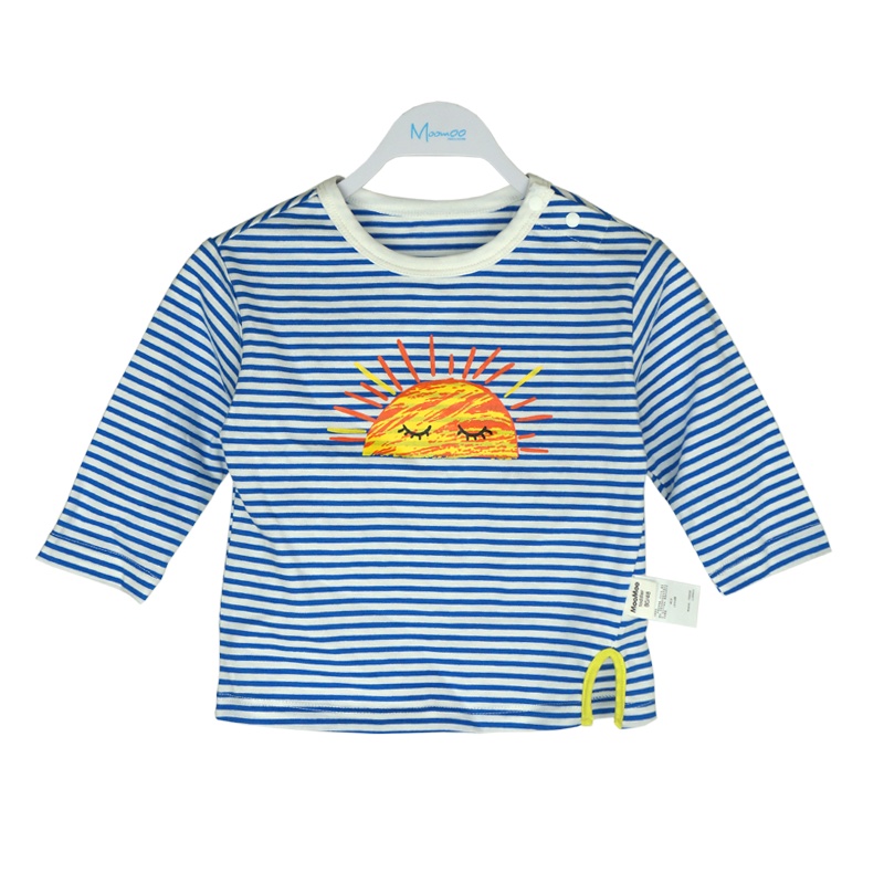 moomoo莫莫童装703008男婴童2020春新款打底衫宝宝儿童条纹针织长袖T恤
