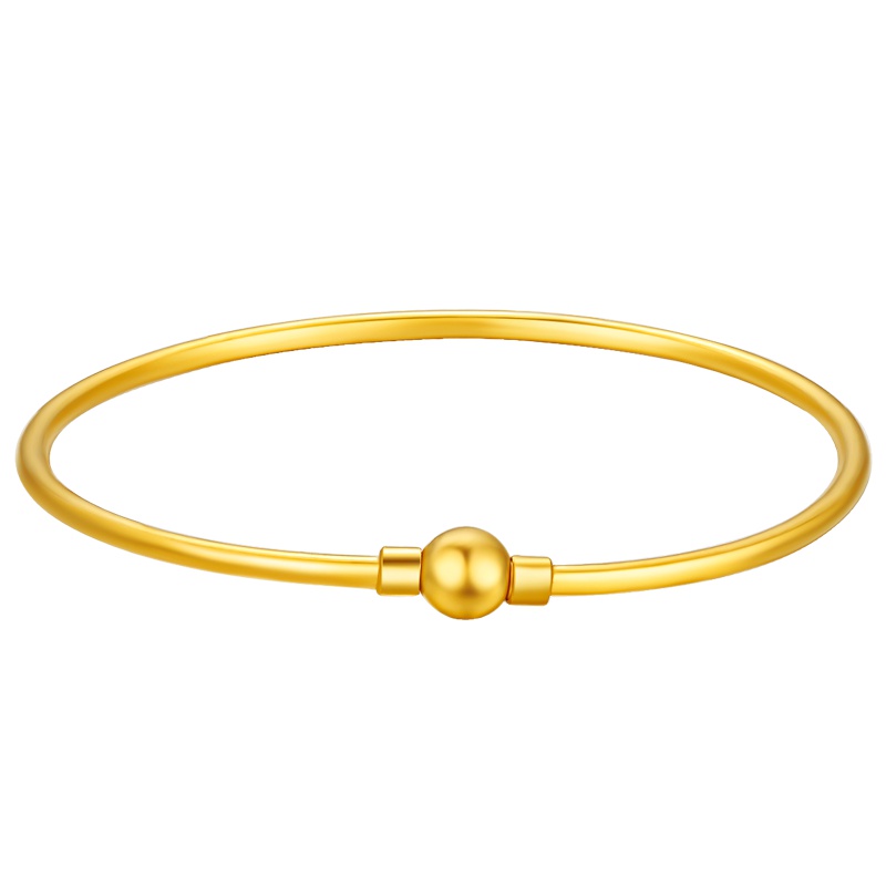 周大生计价黄金手镯 女士正品新款细光圈金镯子足金时尚万花筒手镯黄金饰品 女士珠宝首饰